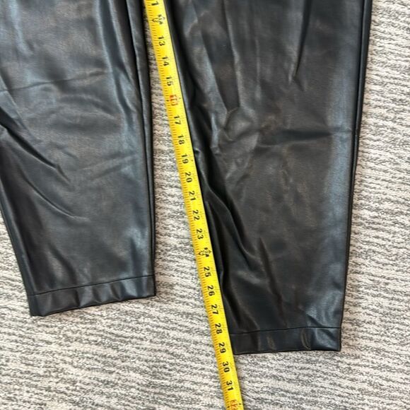 New Mother Denim Jeans Twistie Tie Bounce Hover Faux Leather Pants Size 33 - Picture 12 of 16